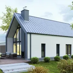 Nowoczesny dom 100m2 z dużymi oknami i tarasem. Idealna działka pod budowę wymarzonego domu.