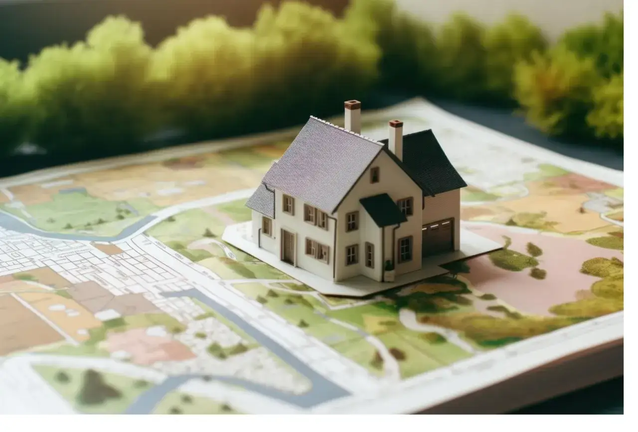 Model domu 100m2 na mapie. Idealna działka pod budowę czeka na Twój wymarzony dom.